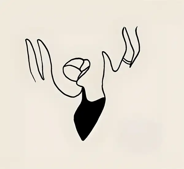 Line art figure raised arms freedom BDSM