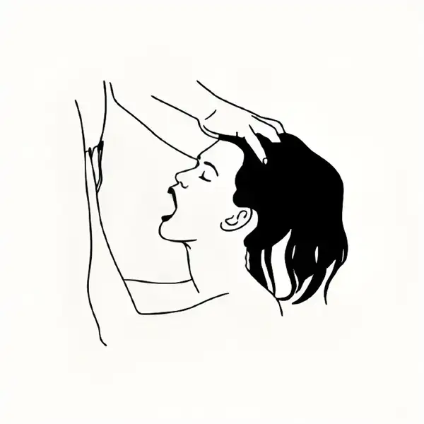 Minimalist black white illustration two figures embrace