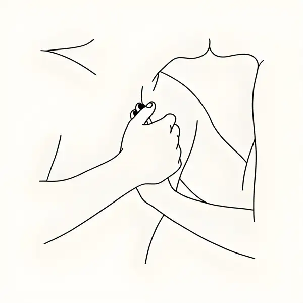 Minimalist line art two figures embrace BDSM