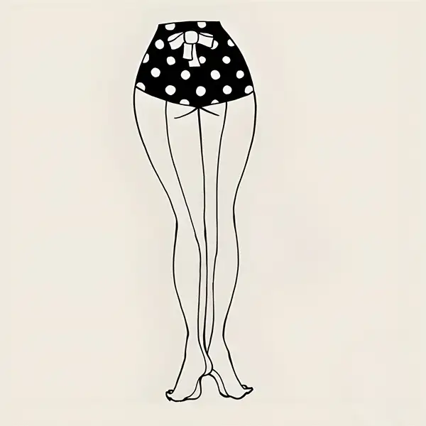 Simple line art of sexy female legs