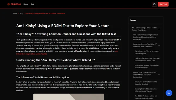 Am I Kinky? Using a BDSM Test to Explore Your Nature