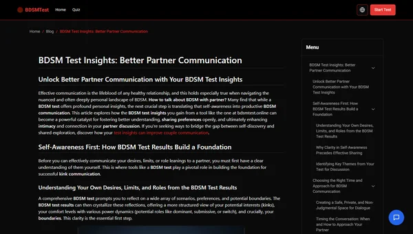 BDSM Test Insights: Better Partner Communication