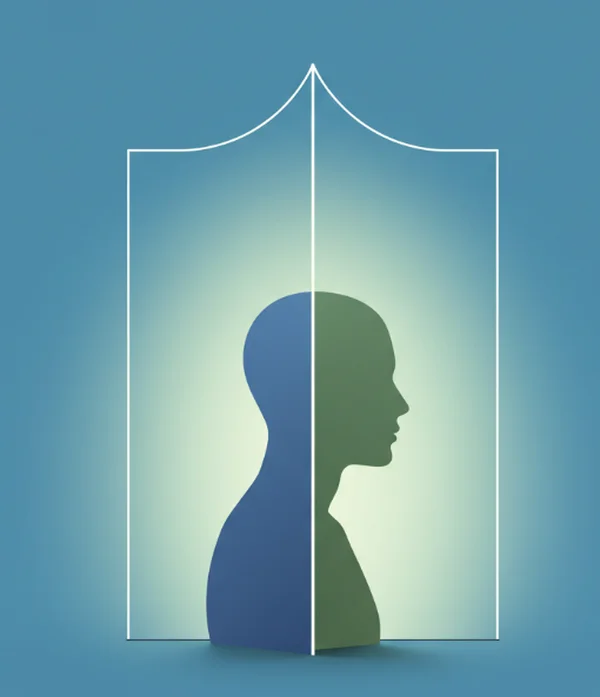 Symbolic image of a person freely expressing thoughts in private