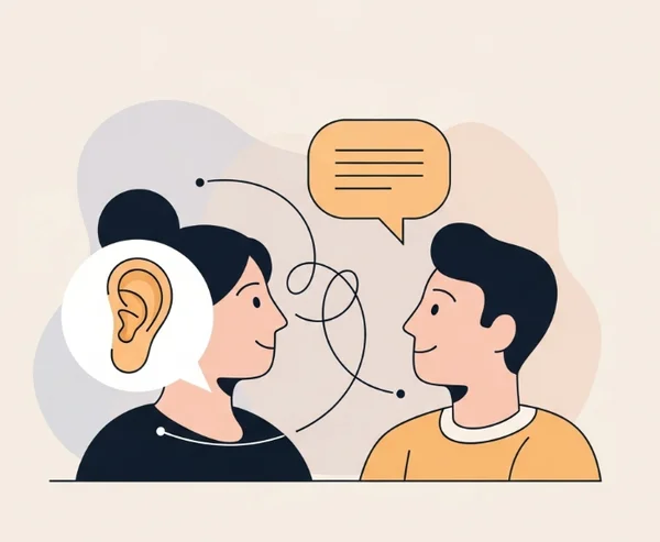 Empathetic BDSM partner discussion with active listening
