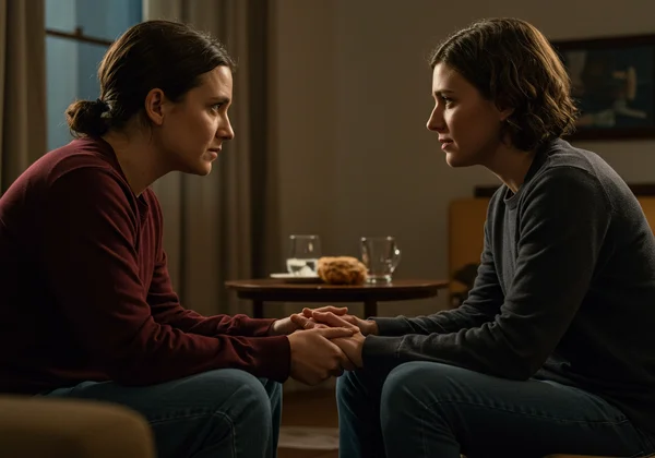 Two partners talking openly, building trust and intimacy.