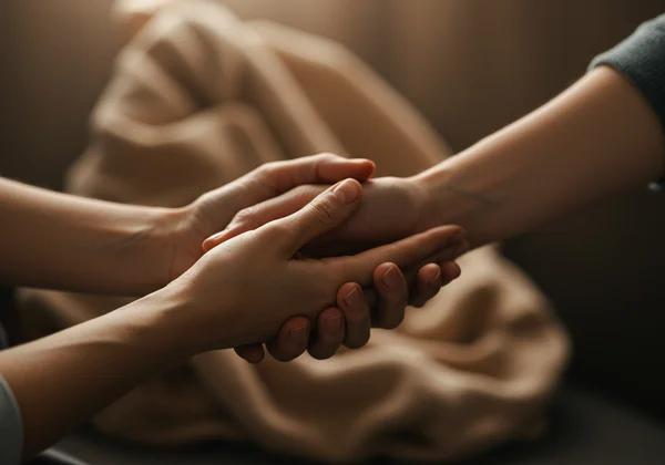 Hai bàn tay nắm chặt, tượng trưng cho sự tin tưởng và kết nối.