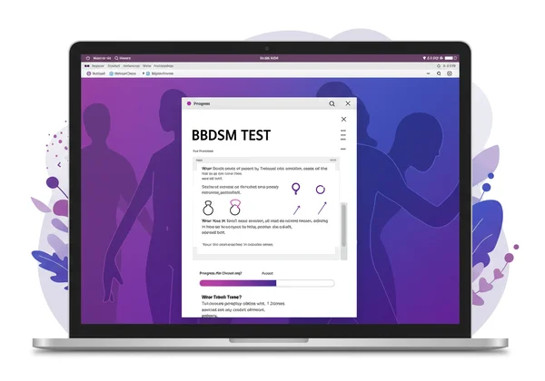 User takes BDSM test on a clean, modern interface