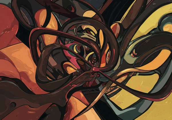 Abstract art showing psychological exploration of BDSM roles.