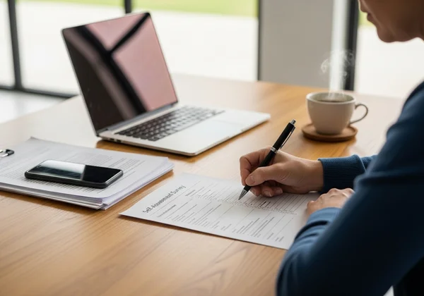 Person completing self assessment form